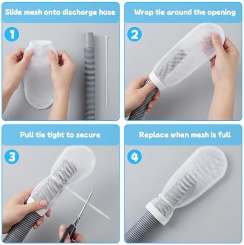 8-Pack Washing Machine Lint Trap Mesh Socks for Washer Discharge Hose - Image 4