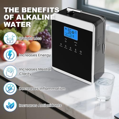 Alkaline Water Ionizer Machine for Home, 11 Titanium Plates Alkaline Water Machine, pH 4-10.5 Acid Water Purifier, Water Filter Up to -600mV ORP | 10000 Liters Per Filter, Auto-Cleaning, Black - Image 5