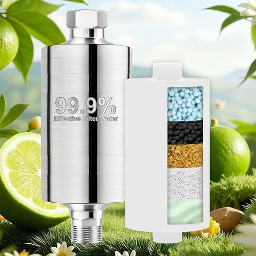 Vitamin C Larger Premium Metal Shower Filter, 304 stainless steel material, Clean Soft Water, Remove 99% Chlorine, Improve Your Skin, Easy to Install, KMF00D (Citrus) by Keycozy