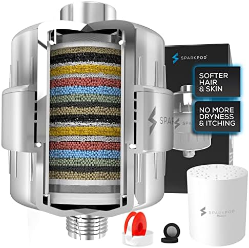 SparkPod 23-Stage Shower Head Filter for Showerheads, Polished Chrome by SparkPod