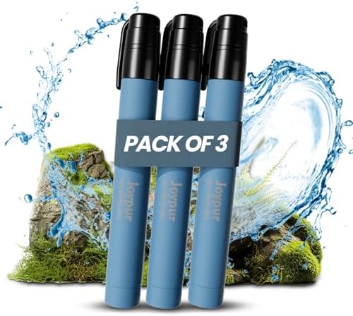 Portable Water Filter Straw Survival, Essential Camping & Hiking Gear, Water Purification Straw for Travel, Biking and Emergency Preparedness by Joypur