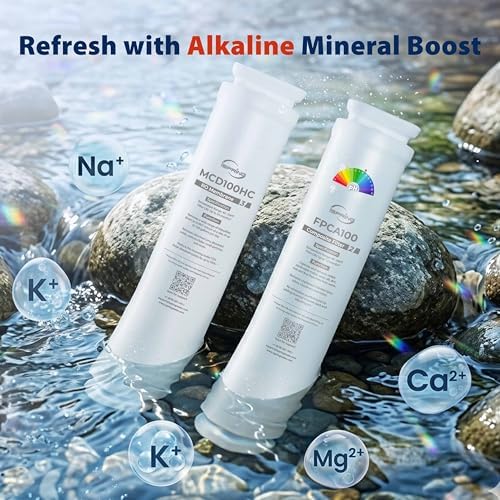 iSpring RCD100HCW Alkaline Hot & Cold Countertop Reverse Osmosis System, White, Remineralization RO Water Filter Dispenser, 9 Temperature & 6 Dispensing Volume Options, TDS & Filter Life Monitor - Image 3