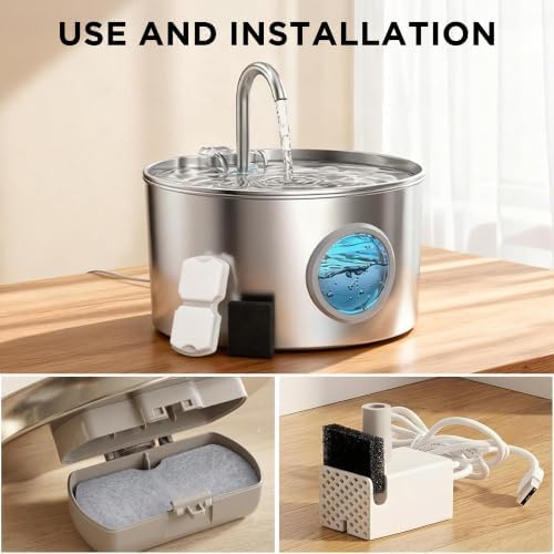 GIOTOHUN 24 Cat Water Fountain Filter: 12 Filters & 12 Sponges - Image 5