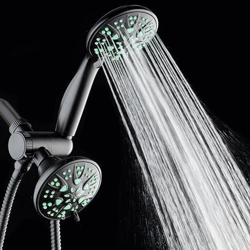 AquaDance Antimicrobial/Anti-Clog High-Pressure 30-setting Dual Head Combination Shower with Microban Nozzle Protection From Growth of Mold, Mildew & Bacteria for a Healthier Shower – Coral Green - Image 5
