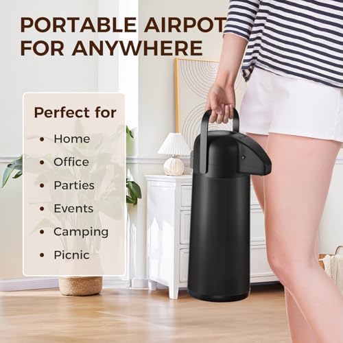 Coffee Carafe for Keeping Hot, 102OZ / 3L Airpot Coffee Dispenser with Pump - Image 7