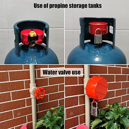 Outdoor Faucet Lock, Faucet Lock Suitable for Water Valves, Gate Valves, Hoses, and Propane Tank Locking Device - Prevents Water Theft, with Password Padlock (Red - Image 4