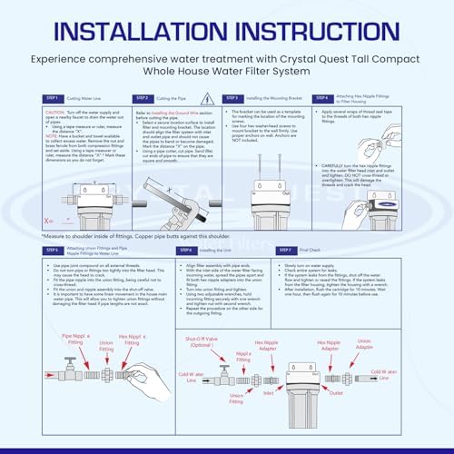 Crystal Quest Tall Compact Whole House Fluoride Water Filtration System, Multi-Stage Filter for Fluoride, BPA-Free, pH-Enhancing, 4-6 GPM Flow, Double Configuration, Easy Maintenance - Without Stand - Image 6