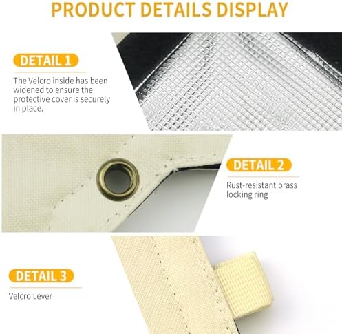 Backflow Preventer Cover Insulated Pouch, Sprinkler Valve Cover Insulated, Pipe Insulation Cover, Protects from Severe Snow and Intense Sun, Winter Water Well Pump Covers (Beige 13" W×12" H) - Image 3