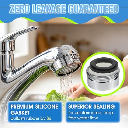 4Pcs Faucet Aerator Replacement, 15/16" 24mm Stainless Steel Rustproof High Flow Water Saving Sink Aerators M24 Male Thread, Universal Bathroom Kitchen Faucet Parts - Image 5