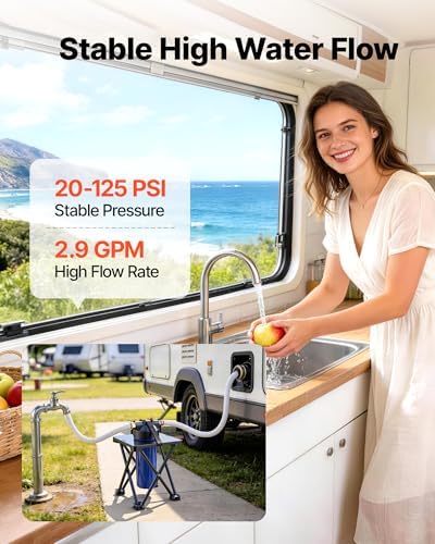 VEVOR RV Water Filter System, 5-Micron Premium RV Water Filtration System Replacement with Cartridge and Mounting Bracket for RVs & Campers, Reduces Sediment, Chlorine, Heavy Metals, Odors and More - Image 5