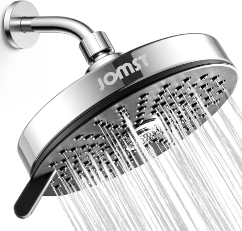 High Pressure Shower Head with 3 Spray Modes, Water Saving Chrome Showerhead, Self-Cleaning Nozzles, Universal G1/2" Tool-Free Installation - Compatible with SA-001 by Jomst