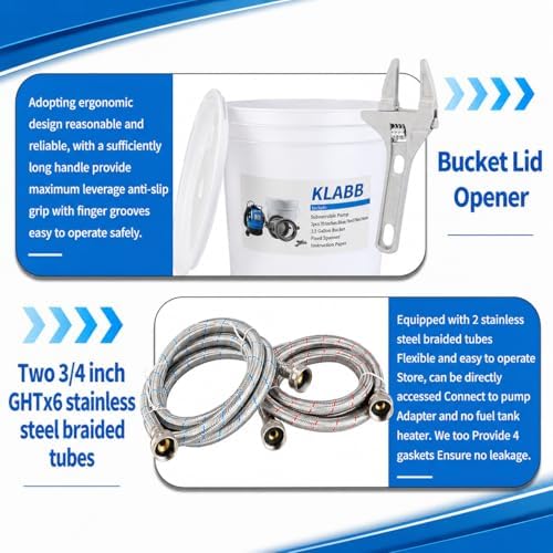 KLABB Tankless Water Heater Flush Kit with 1/2HP Pump System - Image 4