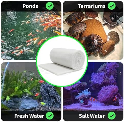 hygger 3/4'' Thick Aquarium Filter Floss 12"x 86" Poly Fiber Fish Tank Filter Media Water Polishing Filter Pad for Sump Canister Hang On Back Filter Cut to Size - Image 5