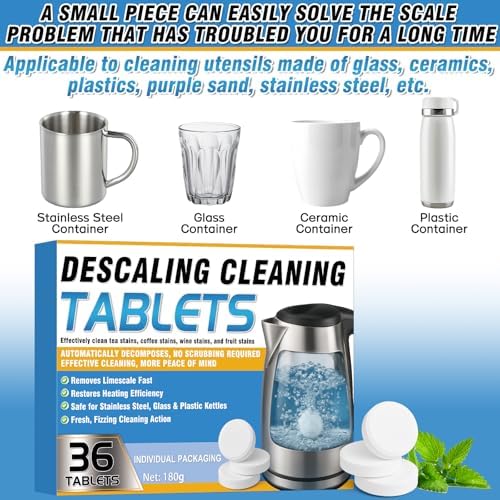 Kettle Descaler Tablets 34 Pack – Powerful Limescale Remover for Coffee Maker, Electric Kettle – Natural Citric Acid Formula, Hard Water Remover Tablets - Image 6