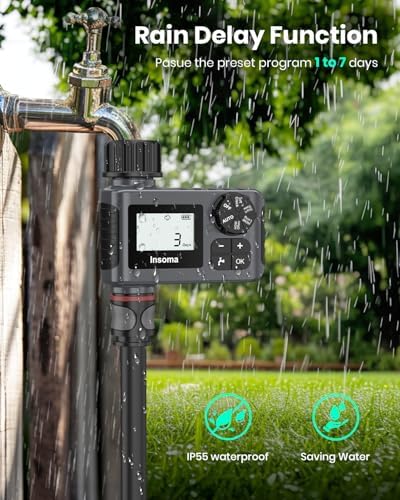 2 PCS Water Timer for Outdoor Garden Hose, Water Sprinkler Timer with Rain Delay/Manual/Automatic Drip Irrigation and Lawn Watering System for Yard - Image 5