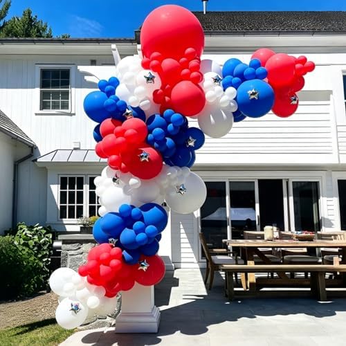Red White and Blue Balloon Arch Kit,129Pcs Red and Blue Balloons - Image 6