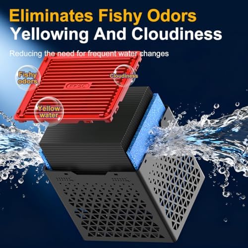 Pure Cube Water Trough Filter 3.0 Super‑Strong Filtration Aquarium Water Trough Activated Carbon Purifier Cube for Horse, Livestock, Fish Tanks & Ponds,Red,for 20 Gallons Tank - Image 2