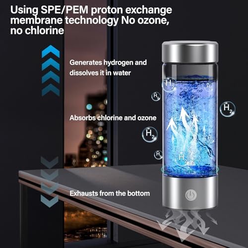 14 oz Portable Hydrogen Water Bottle Generator with PEM-SPE Technology, USB Rechargeable Hydrogen Water Ionizer Cup, Produces up to 3000 ppb Hydrogen in 3 Minutes for Home, Gym, Office & Travel - Image 5