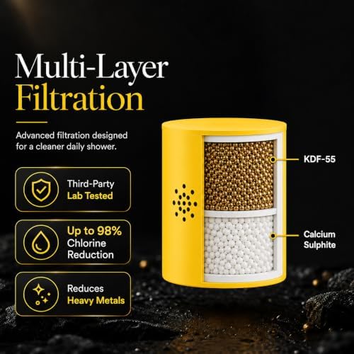 Afina Filtered Shower Head, High Pressure Rainfall (Gold) - Image 6