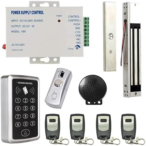 Remote Open and Door Buzzer Entry Systems Door Buzzer Access Control Outswing 600lbs Electric Magnetic Lock Buzzer Security System Keypad PIN Code Open with Remote Control by MENGQI-CONTROL