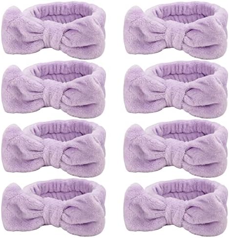 Ondder Spa Headband for Washing Face 8PCS Purple Skincare Makeup Headbands by Ondder