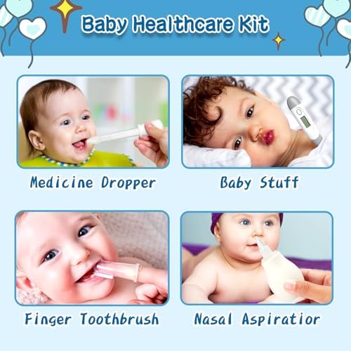 Baby Healthcare and Grooming Kit, 21pcs Baby Electric Nail Trimmer Set Newborn Nursery Health Care Set for Newborn Infant Toddlers Baby Boys Girls Kids Haircut Tools (21 Kits Grey White) - Image 3