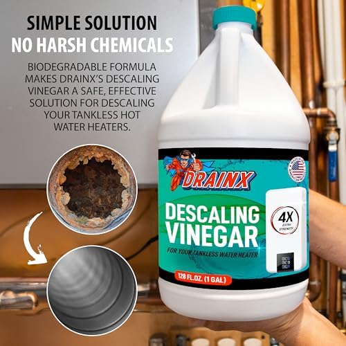 DrainX Tankless Water Heater Flushing Kit with Gallon Concentrated Vinegar, Dilutes to 4 Gallons, Heavy Duty 1/6HP Extra Strength Pump and Hoses. - Image 6