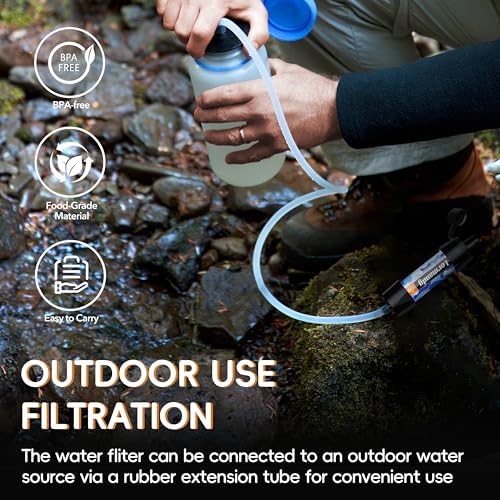 Straw Water Filter, Portable Water Filtration System Water Purifier, Personal Outdoor Emergency Survival Gear for Hiking Travel Camping Accessories Emergency Preparedness Outdoor Activities - Image 6