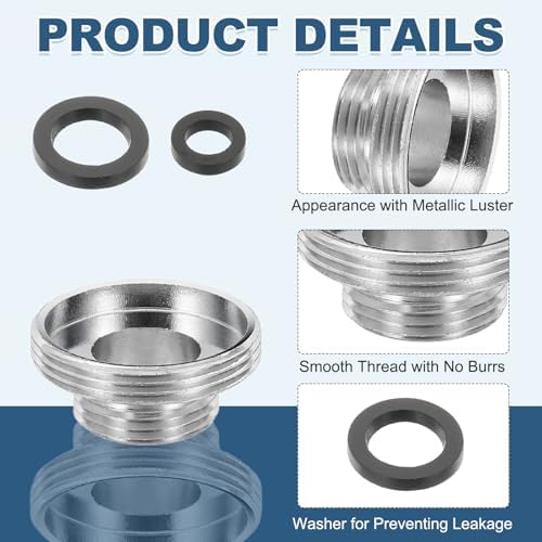 uxcell Faucet Aerator Adapter,M14 Male to M22 Male Brass Faucet Adapter - Image 3
