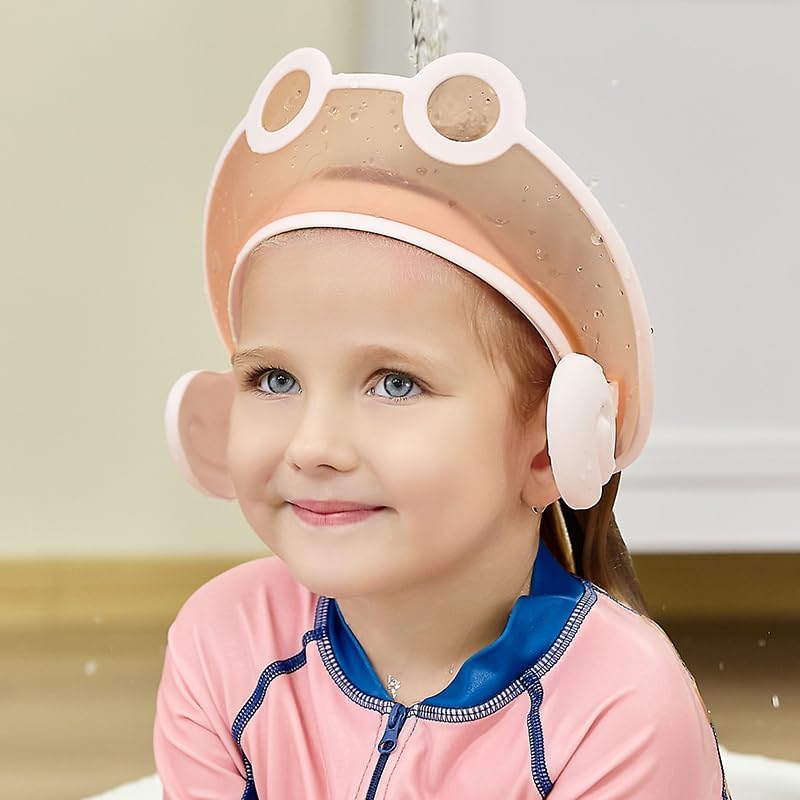 Baby Shower Cap Washing Hair Visor Shield Kids Bath Shampoo hat Toddler Prevents Water from Pooling in Face (Pink pilot) - Image 5