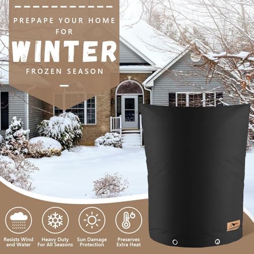 Backflow Preventer Insulation Cover - Water Pipe Insulation Sprinkler Cover for Outside - Insulated Backflow Cover Pouch for Irrigation Back Flow Valve in Winter or Sun Exposure (14"W x 26"H, BLACK) - Image 6