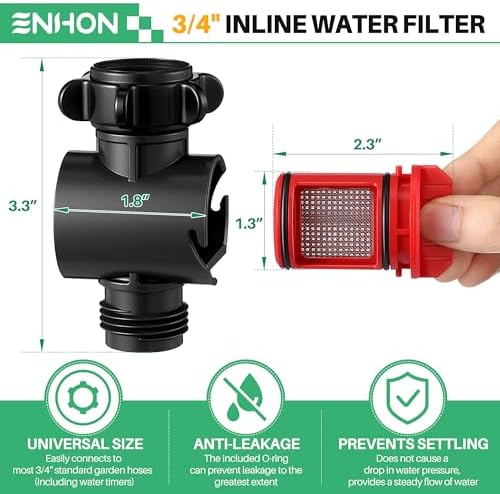 2 Pack Inline Water Filter for Garden Hoses, Hose Filter with Rubber Seal - Image 2