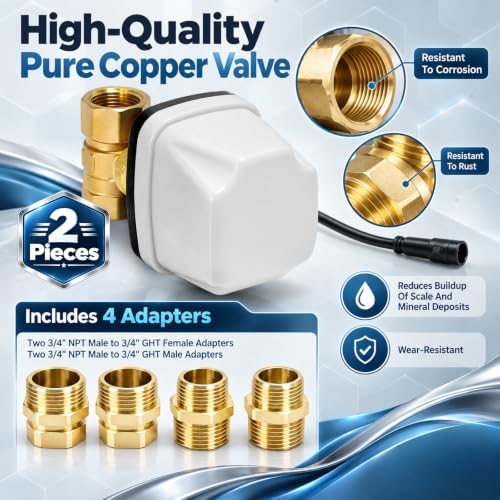 Washing Machine Leak Detector Kit with Automatic Shutoff, 3/4" Brass Valve - Image 4