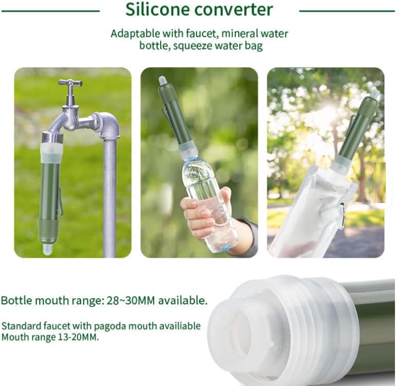 Portable Water Filter Straw,Personal Water Filter Straw, 0.01 Micron Ultrafiltration, Outdoor Water Purifier, Lightweight Outdoor Camping Emergency Survival Kit for Hiking and Travel, Outdoor Life - Image 5