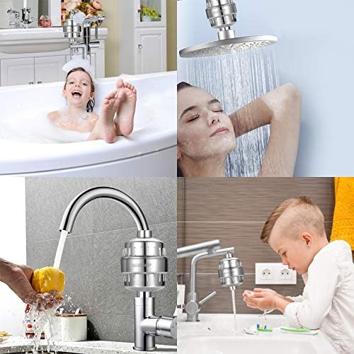 Shower Filter for Hard Water, Built in Replaceable 15 Stage Shower Head Filter Cartridge Universal Transform Itching Eczema & Acne into Glowing Hair Nails & Skin Fast- Chrome - Image 6