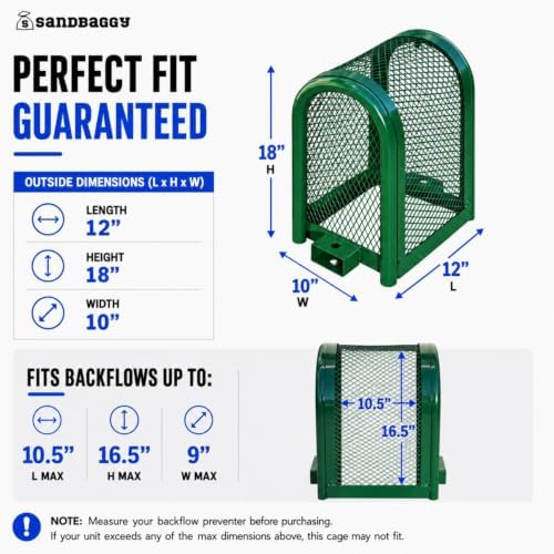18"x12"x10" Backflow Security Cage – Backflow Preventer Enclosure (Green) | 2 Year Warranty - Sandbaggy (5, Green) - Image 4