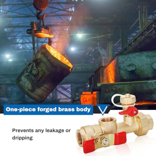 3/4in Tankless Water Heater Valve Kit with Pressure Relief Valve, IPS Isolator Tankless Water Heater Service Valve Kit, Suitable for rheem/rinai/ecosmart/navien/noritz/takagi/bosch - Image 6