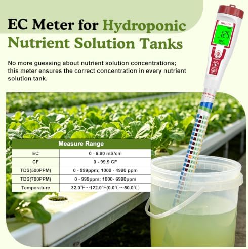 EC PPM Meter Hydroponic Nutrient Meter 14in Long Probe for DWC - Image 2