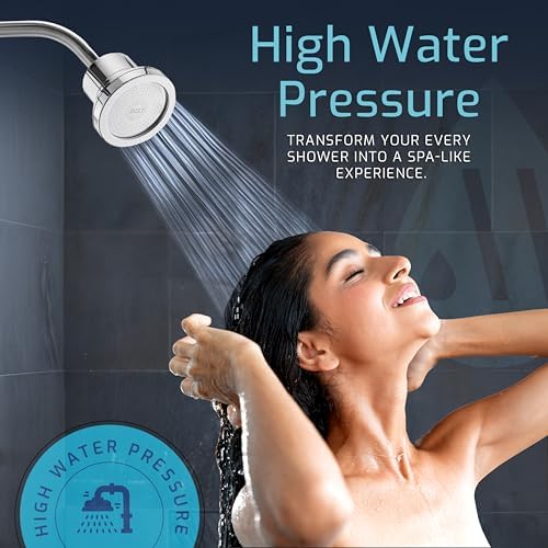 Mist Shower Filter Head for Hard Water Improves Skin, Hair, and Nails - Large, High Output Filtered Shower Head with Filter Softens Water and Removes Chlorine and Heavy Metals, Chrome - Image 4