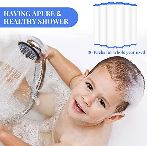 Macarrie 36 Pcs Shower Head Filters 3.7 Inch PP Cotton Filter Cartridge Filter High Pressure Handheld Turbo Fan Shower Heads Filter for Detachable Propeller Jet Sets - Image 5