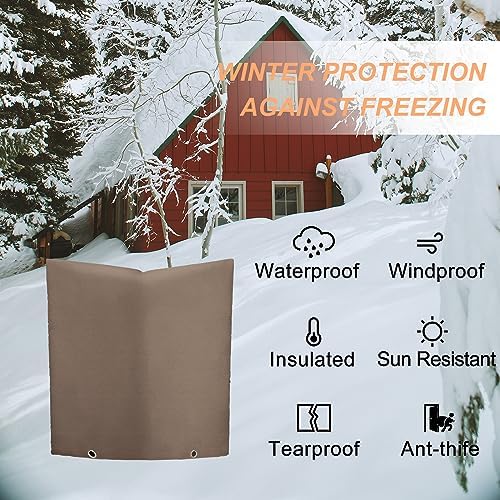 Backflow Preventer Insulation Cover, 30x24inch Pipe Warmers Insulated Pouch, Outdoor Pipe Insulation Cover for Winter Pipe Freeze Protection Water Sprinkler Valve Box(16W x 20H inch/ Black) - Image 4