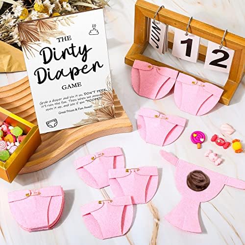 Roowest 51 Pcs Dirty Diaper Baby Shower Games, Boho Pink - Image 5