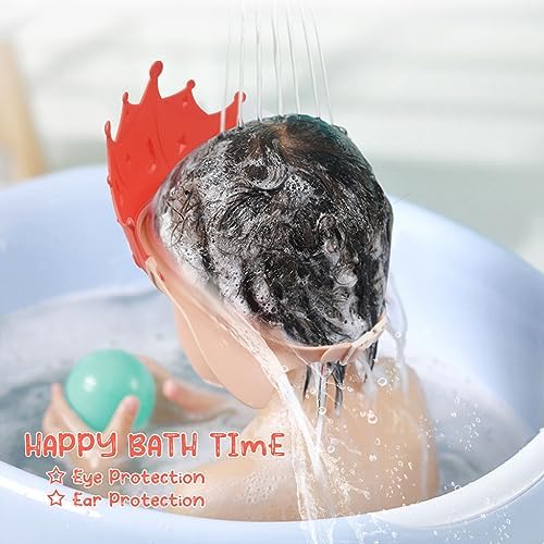 2PCS Baby Shower Cap for Kids, Adjustable Baby Hair Washing Shield Toddler Visor Hat for Eyes and Ears Protection Shampoo Cap for 0-9 Years Old Children - Image 3