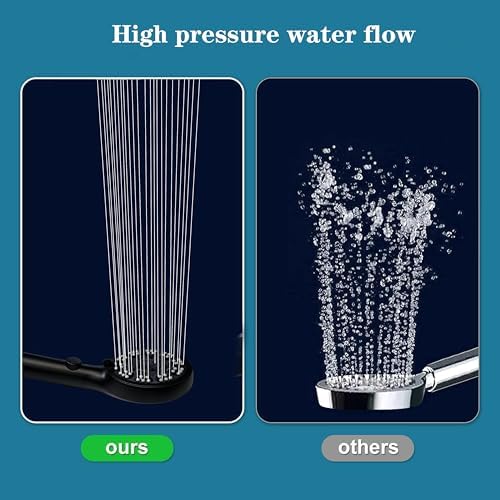 RV shower head with hose, High Pressure handheld Shower Head with ON OFF Switch, 5 Spray Modes for RV Camper, Water Saving Pause button, Adjustable Self-adhesive Holder (Black) - Image 3