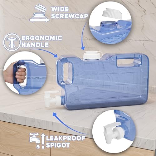 Refrigerator Water Dispenser 1.1 Gallon Bottle with Leak Proof Spigot - Image 3