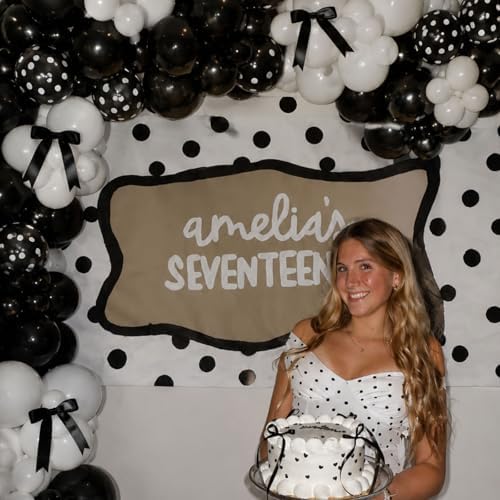 Black White Polka Dot Balloon Arch Kit, Coquette Birthday - Image 4