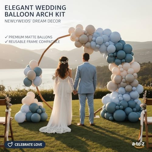 168 - Piece Balloon Arch Kit, Blue & Neutral Balloons Set, Includes Balloon Arch Stand Tools for Baby Shower Decorations & Party Backdrops (Multi - Size) - Image 5