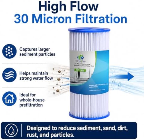 CFS Pleated Sediment Filters for HDX4PF4, 10 x 4.5 in, 30 Micron, 2 Pack - Image 4