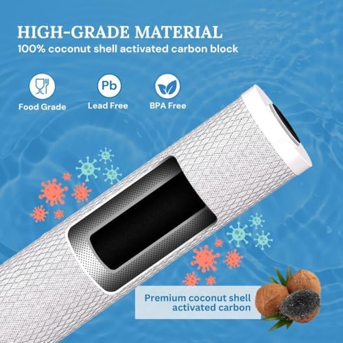 5 Micron 10" x 2.5" Coconut Shell Performance Carbon Filter Cartridge 6Pack - Image 3
