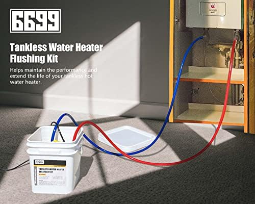 Tankless Water Heater Flushing Kit, 1/4 HP Pump, 2 Hoses, 3 Gal Pail - Image 2